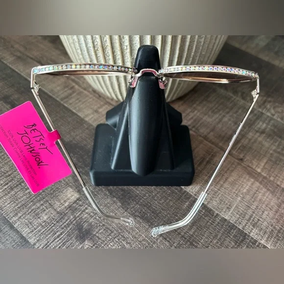 Betsey Johnson Goldtone Rhinestone Embellished Sunglasses - Picture 5 of 13